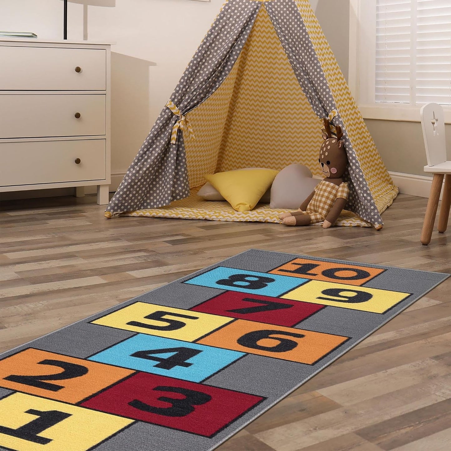 Children'S Collection Garden Rug, 2'7" X 6' (Runner), Gray/Multi