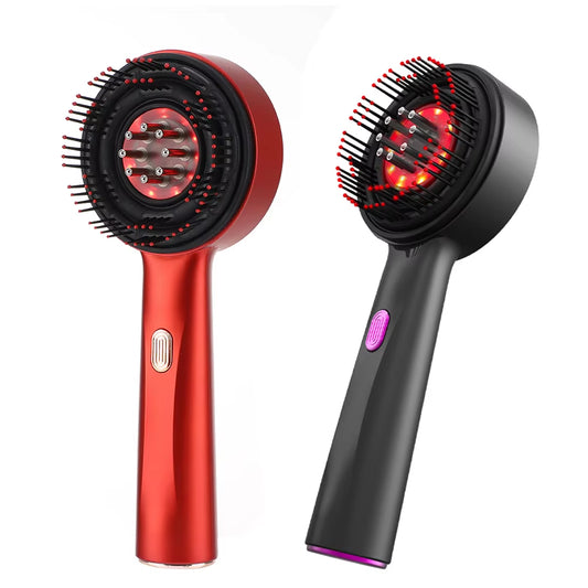 Electric Vibration Massage Comb with Red Light Therapy for Hair Follicle Stimulation and Scalp Oil Application - Promotes Hair Growth and Reduces Hair Loss