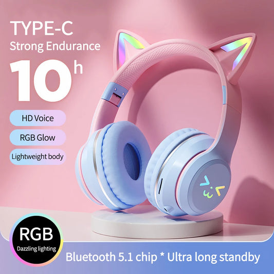 Casque Bluetooth Licorne Enfant-HD Voice, RGB Glow & sécurité Auditive.