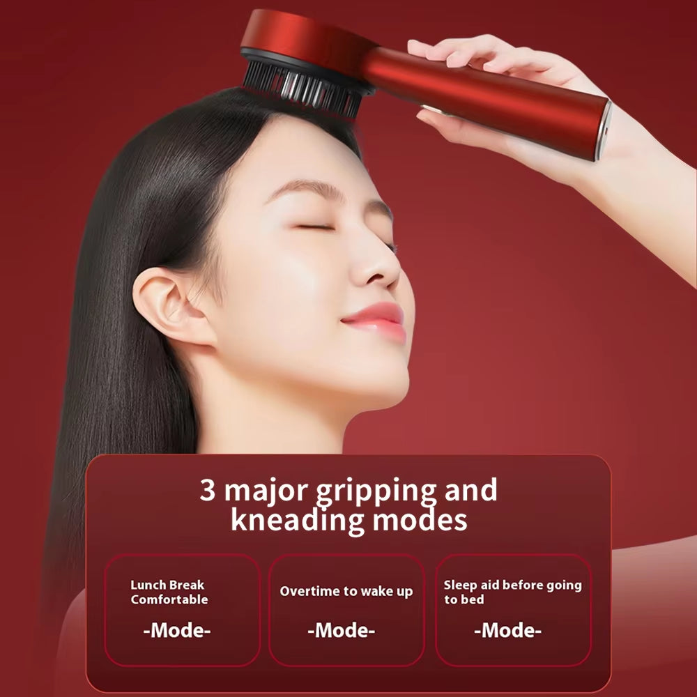 Electric Vibration Massage Comb with Red Light Therapy for Hair Follicle Stimulation and Scalp Oil Application - Promotes Hair Growth and Reduces Hair Loss