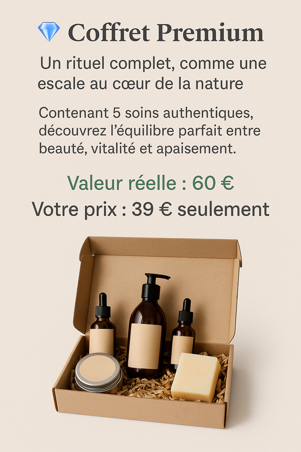 Coffret Premium – 5 produits (39 €)